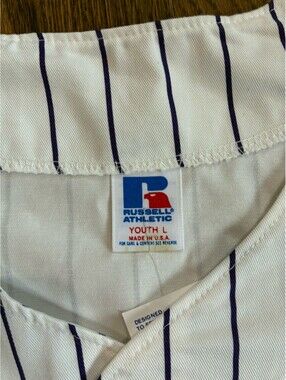 Vintage Russell Athletic Colorado Rockies Jersey Youth L NWT 90s MLB Pinstripe